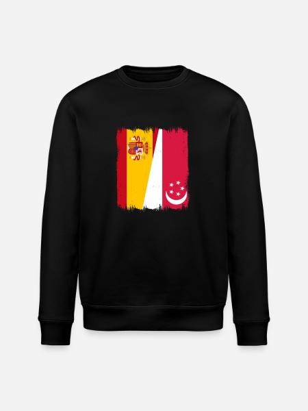 Spain Singapore flag - Stanley/Stella ROLLER Unisex Organic Sweatshirt - black