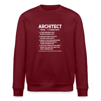 Architecte Architecture - Sweat bio ROLLER Stanley/Stella Unisexe - bordeaux - Devant - Nik (191cm)
