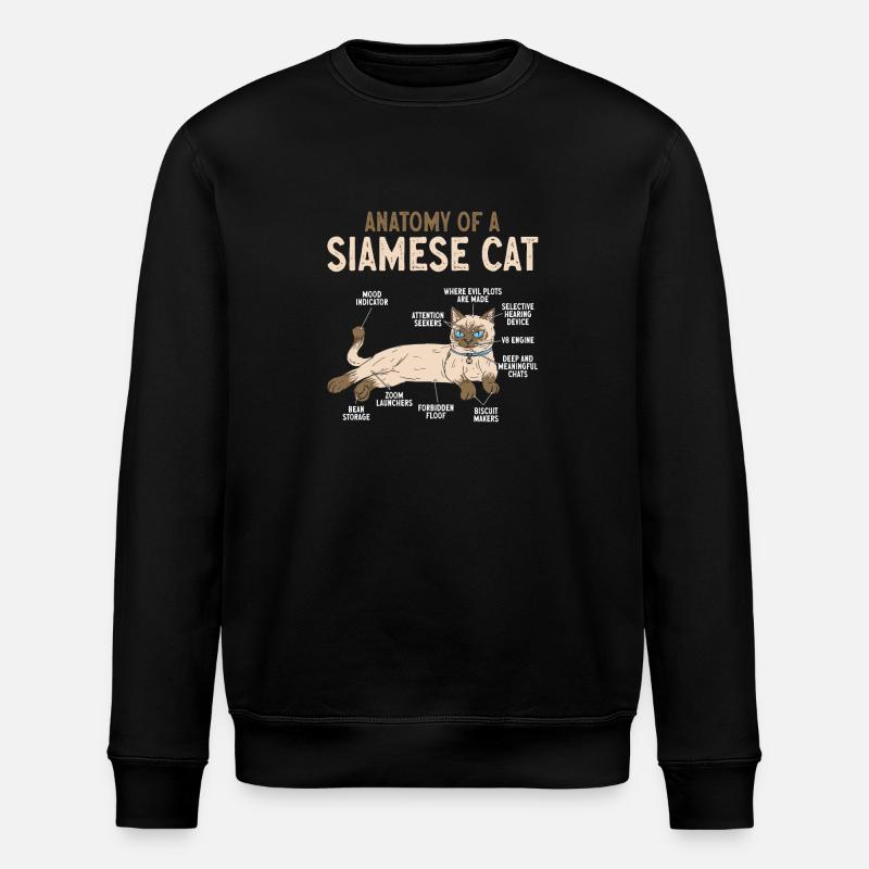 Siamese Cat Siamese Cat - Stanley/Stella ROLLER Unisex Organic Sweatshirt - black