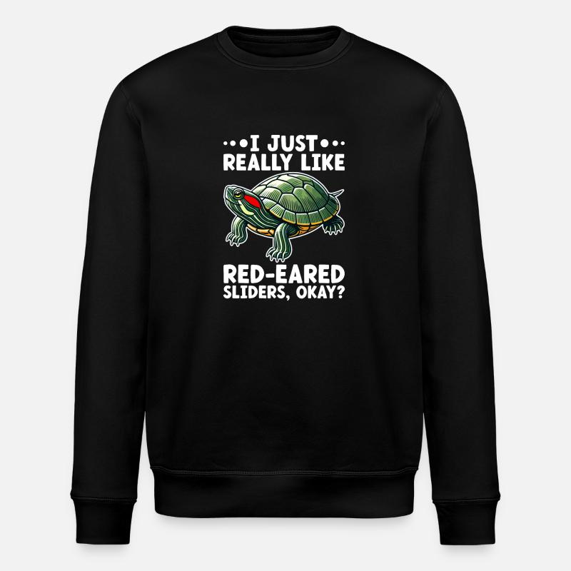 Turtle Red-eared Turtle - Stanley/Stella ROLLER Unisex Organic Sweatshirt - black