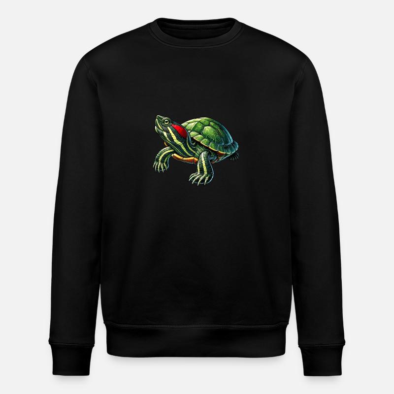 Turtle Red-eared Turtle - Stanley/Stella ROLLER Unisex Organic Sweatshirt - black