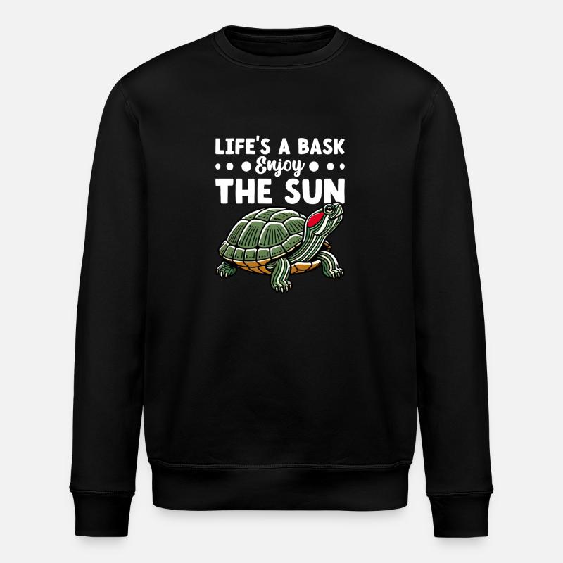 Turtle Red-eared Turtle - Stanley/Stella ROLLER Unisex Organic Sweatshirt - black