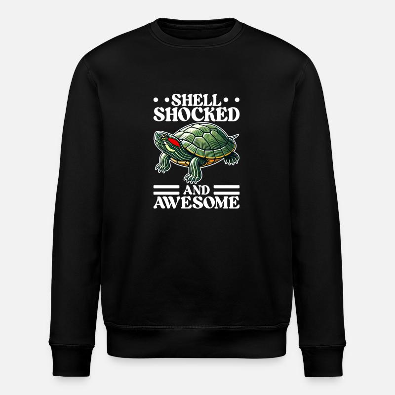 Turtle Red-eared Turtle - Stanley/Stella ROLLER Unisex Organic Sweatshirt - black