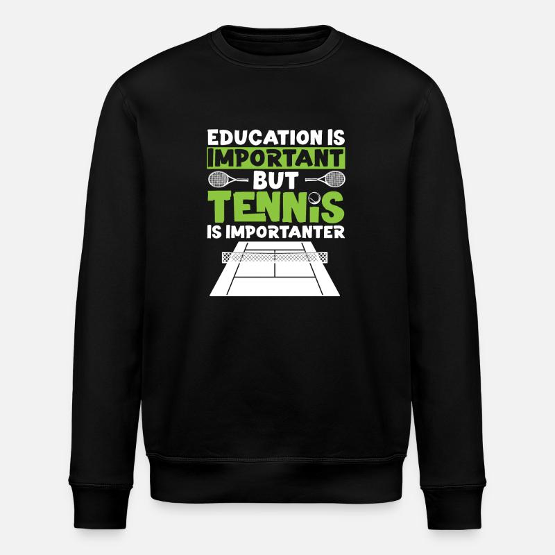 Funny Tennis Player Racket - Stanley/Stella ROLLER Unisex Organic Sweatshirt - black