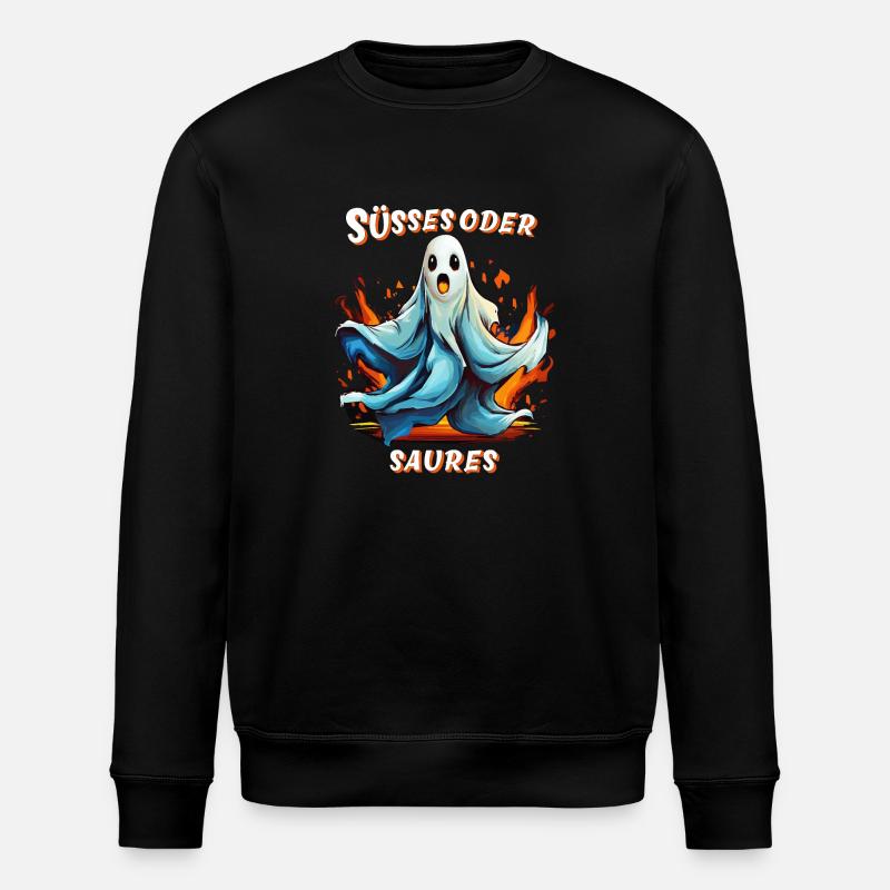 GEIST HALLOWEEN SÜSSES ODER SAURES - Stanley/Stella Unisex Bio-Sweatshirt ROLLER - Schwarz