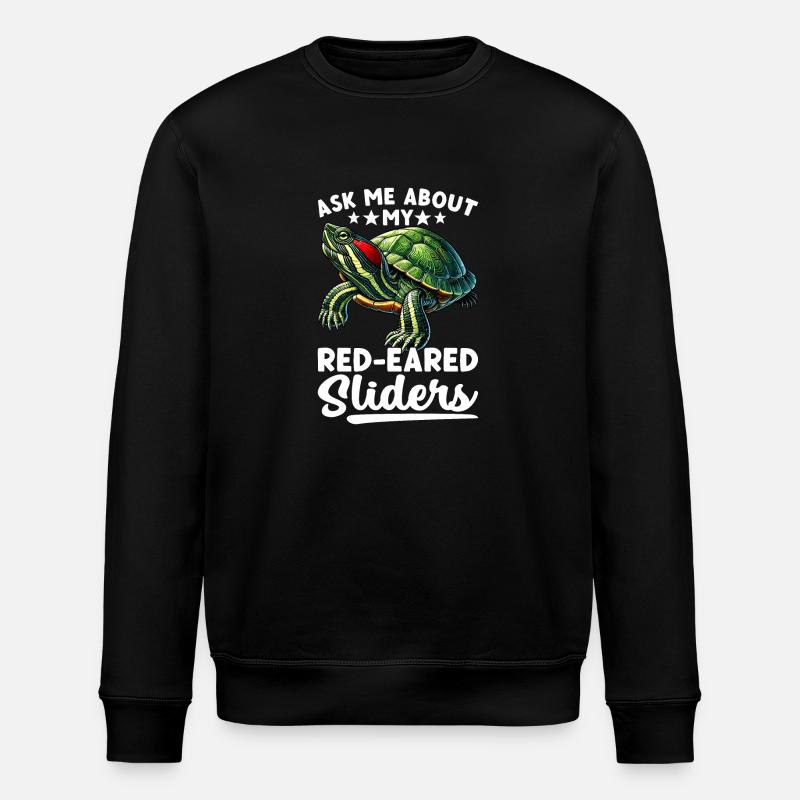Turtle Red-eared Turtle - Stanley/Stella ROLLER Unisex Organic Sweatshirt - black