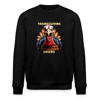 TURKEY THANKSGIVING LOSERS - Stanley/Stella ROLLER Unisex Organic Sweatshirt - black - Front - Nik (191cm)