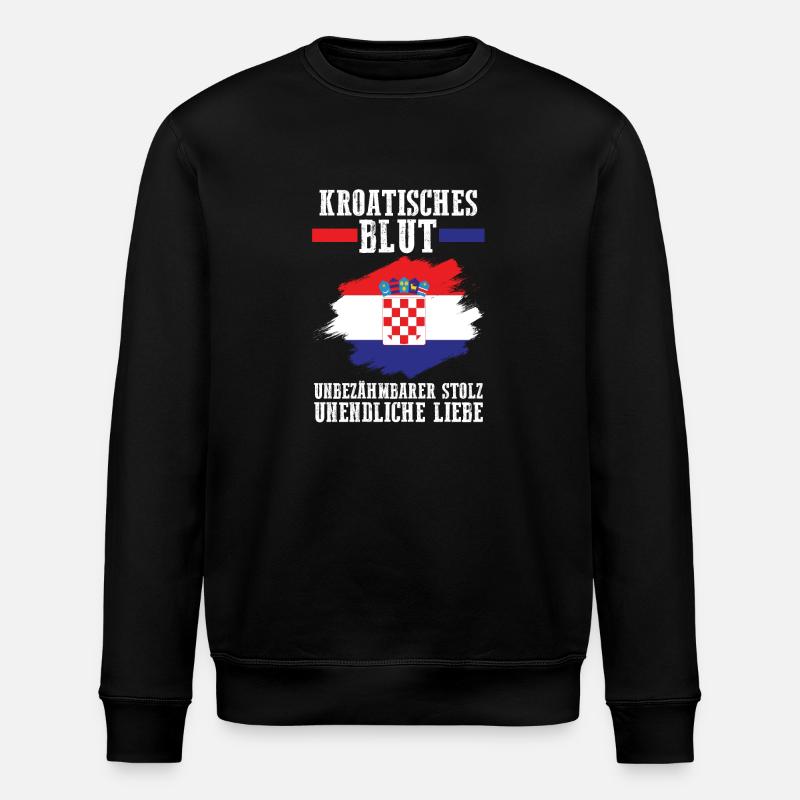 Kroate Kroatisch Kroatien - Stanley/Stella Unisex Bio-Sweatshirt ROLLER - Schwarz