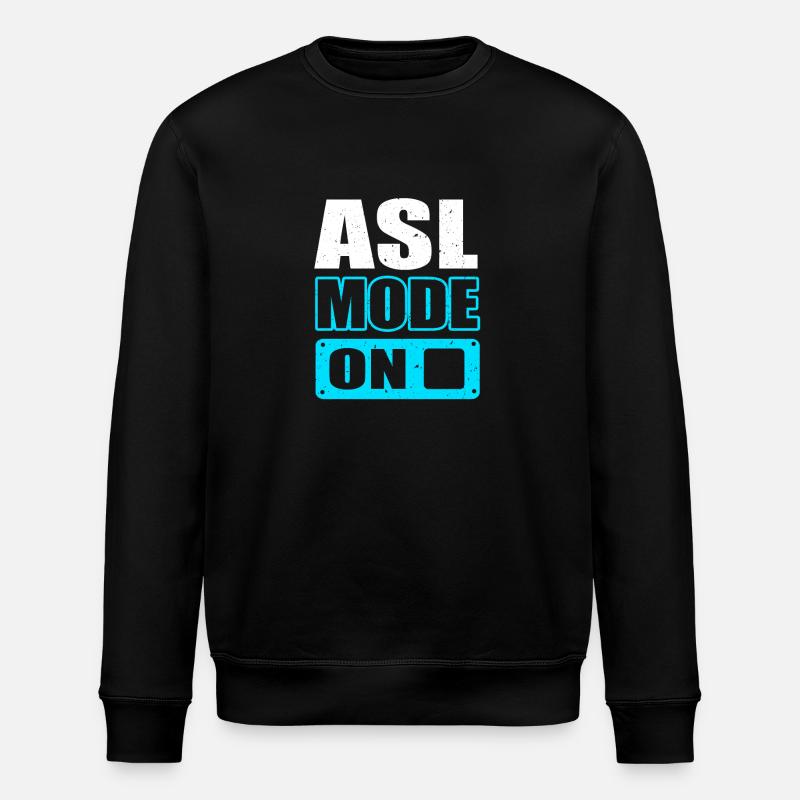 Sign language sign ASL deaf - Stanley/Stella ROLLER Unisex Organic Sweatshirt - black