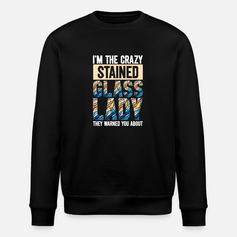 Buntglaskünstler Buntglaskunst - Stanley/Stella Unisex Bio-Sweatshirt ROLLER - Schwarz