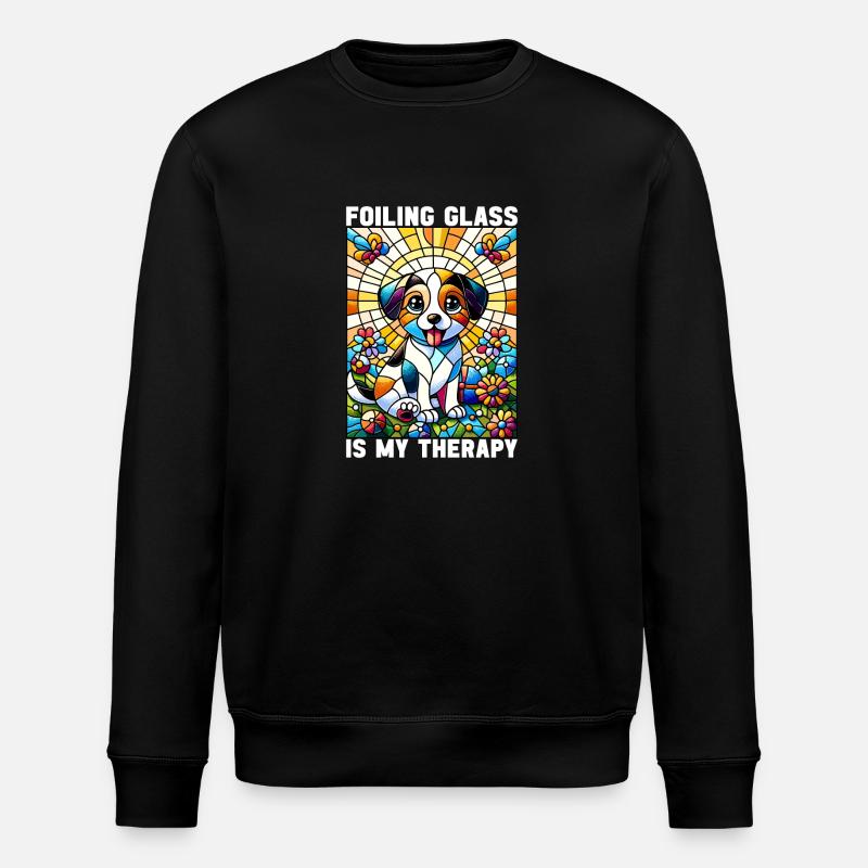 Buntglaskünstler Buntglaskunst - Stanley/Stella Unisex Bio-Sweatshirt ROLLER - Schwarz