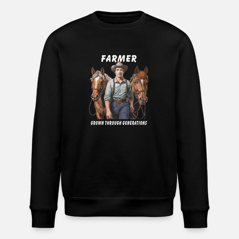 FARMER GROWN THROUGH GENERATIONS - Stanley/Stella ROLLER Unisex Organic Sweatshirt - black