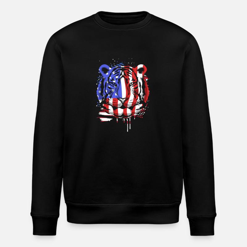 Tigre blanc - Sweat bio ROLLER Stanley/Stella Unisexe - noir