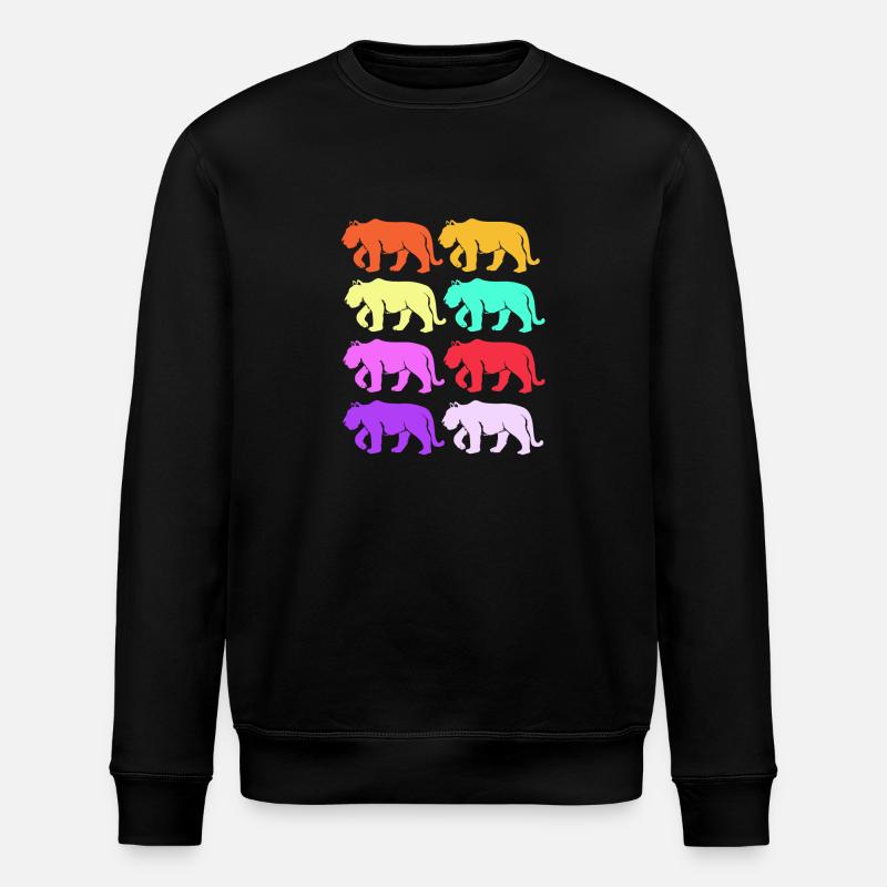 Weißer Tiger - Stanley/Stella Unisex Bio-Sweatshirt ROLLER - Schwarz