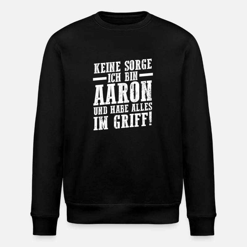 Prénom Aaron - Sweat bio ROLLER Stanley/Stella Unisexe - noir