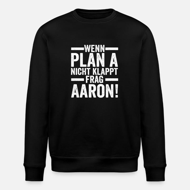 Prénom Aaron - Sweat bio ROLLER Stanley/Stella Unisexe - noir