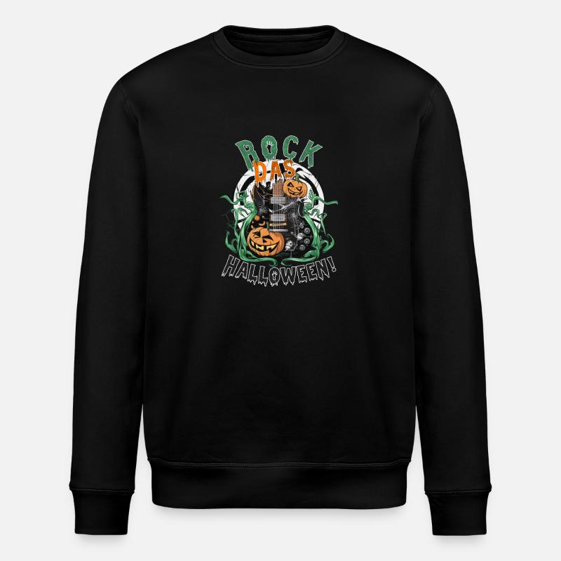 Rock Halloween, guitare et citrouille - Sweat bio ROLLER Stanley/Stella Unisexe - noir