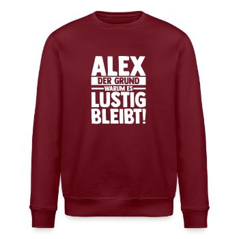 Alexander Alexandra Alexa Alex - Stanley/Stella Unisex Bio-Sweatshirt ROLLER - Burgunderrot - Vorne - Nik (191cm)