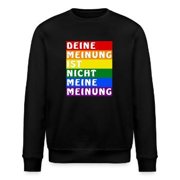 DEINE MEINUNG IST NICHT MEINE MEINUNG - Stanley/Stella Unisex Bio-Sweatshirt ROLLER - Schwarz - Vorne - Nik (191cm)