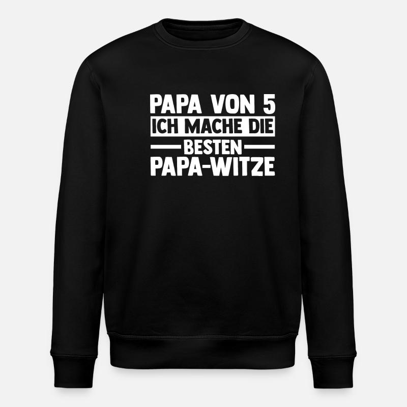 Papa de 5 enfants - Sweat bio ROLLER Stanley/Stella Unisexe - noir