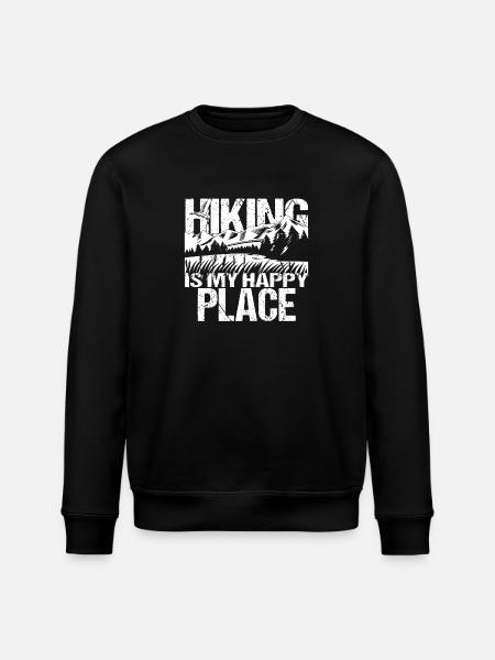 Hiking Is My Happy Place - Stanley/Stella ROLLER Unisex Organic Sweatshirt - black