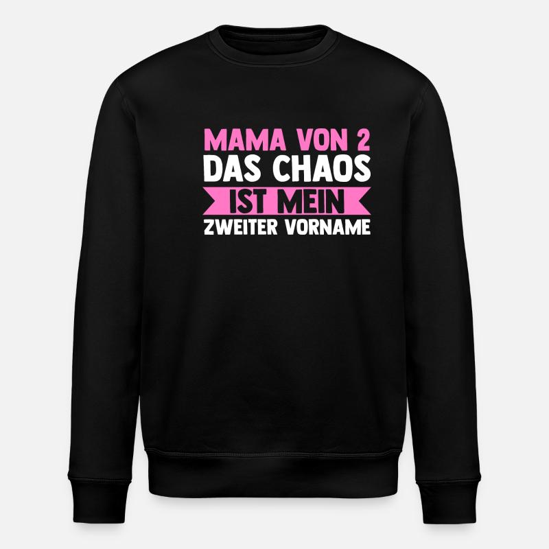 Mama Von 2 Kindern - Stanley/Stella Unisex Bio-Sweatshirt ROLLER - Schwarz
