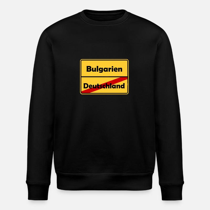 Auswandern nach Bulgarien! Ortsschild Desing. - Stanley/Stella Unisex Bio-Sweatshirt ROLLER - Schwarz