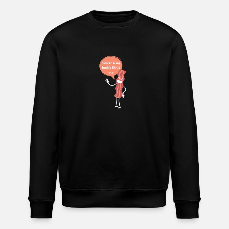 Bacon / EGG / Design / Baconstripes - Stanley/Stella Unisex Bio-Sweatshirt ROLLER - Schwarz