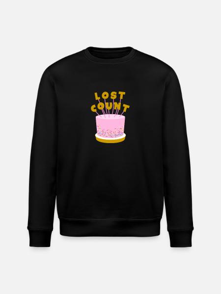Lost Count Birthday Cake - Stanley/Stella ROLLER Unisex Organic Sweatshirt - black