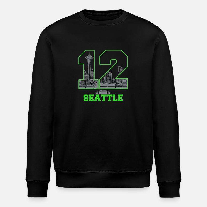 Twelve Seattle 12 Seattle - Stanley/Stella ROLLER Unisex Organic Sweatshirt - black