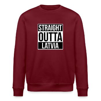 Straight Outta Latvia - Stanley/Stella Unisex Bio-Sweatshirt ROLLER - Burgunderrot - Vorne - Nik (191cm)