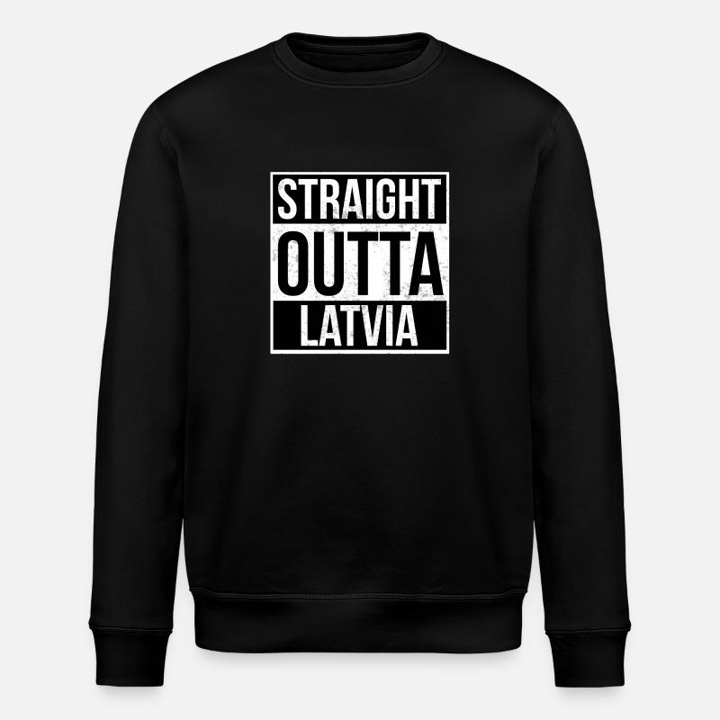 Straight Outta Lettonie - Sweat bio ROLLER Stanley/Stella Unisexe - noir