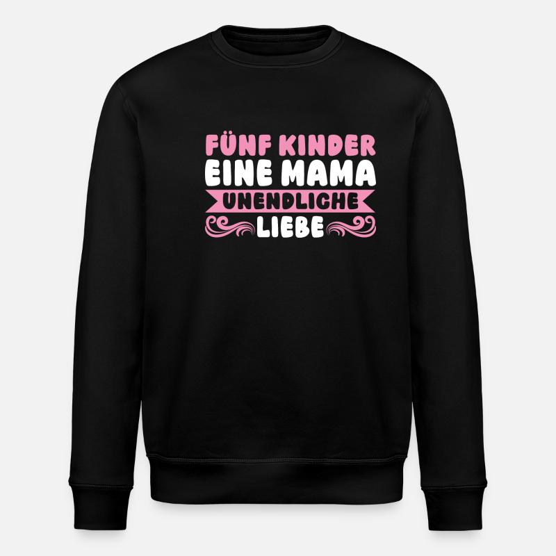 Maman de 5 enfants - Sweat bio ROLLER Stanley/Stella Unisexe - noir