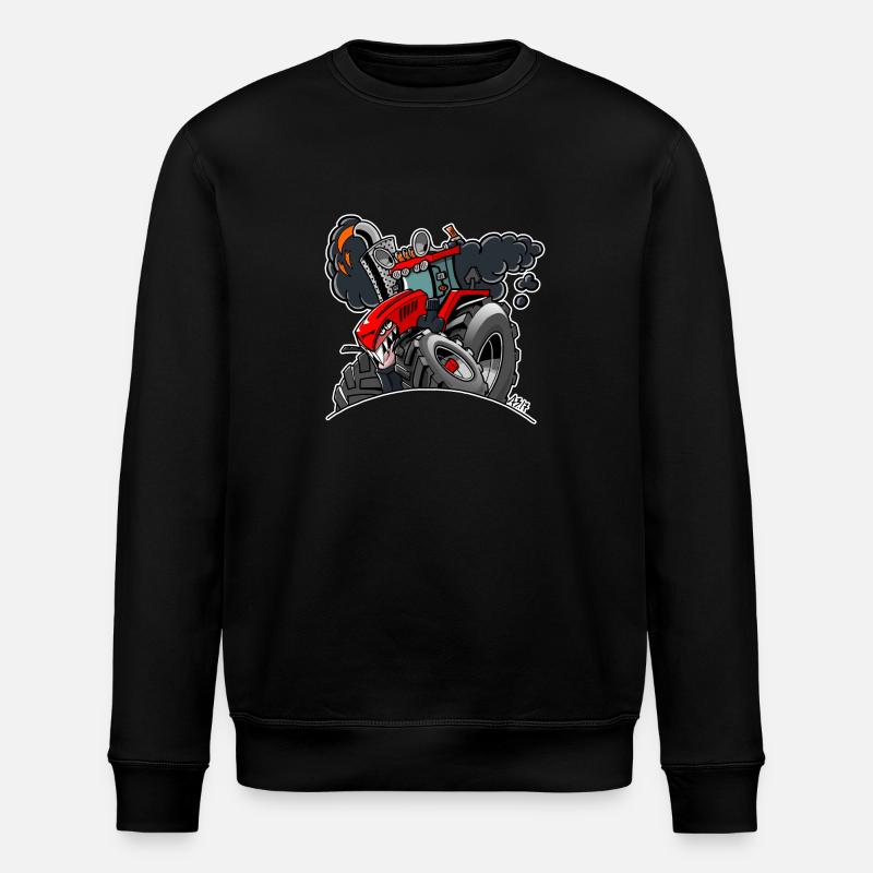 TRACTOR white border - Stanley/Stella ROLLER Unisex Organic Sweatshirt - black