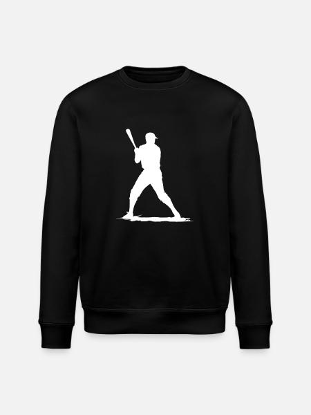 Baseball player with baseball bat - Stanley/Stella ROLLER Unisex Organic Sweatshirt - black