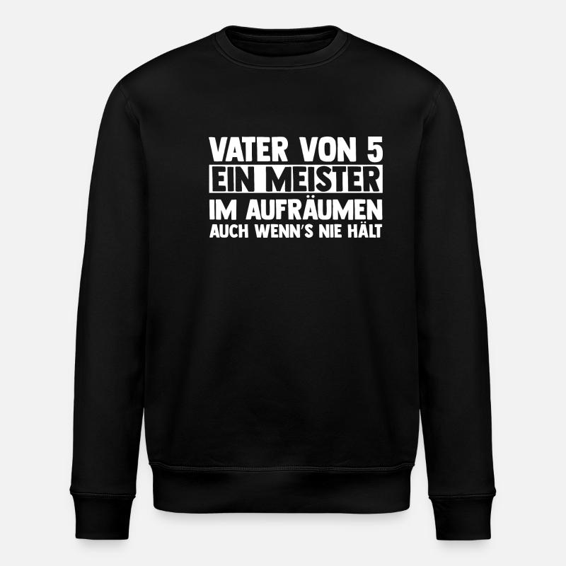 Papa de 5 enfants - Sweat bio ROLLER Stanley/Stella Unisexe - noir