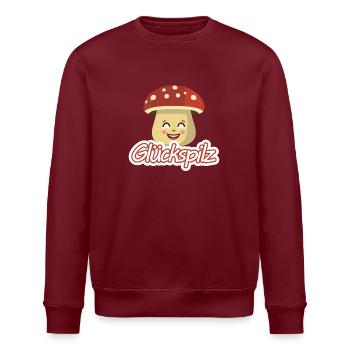 Glückspilz mit lächelndem Pilz - Stanley/Stella Unisex Bio-Sweatshirt ROLLER - Burgunderrot - Vorne - Nik (191cm)