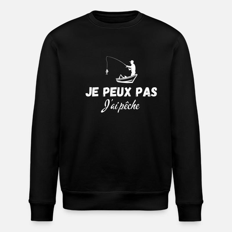I can't I fished - Stanley/Stella ROLLER Unisex Organic Sweatshirt - black