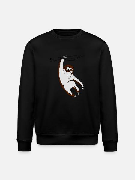 Faultier hängend am Baum - Stanley/Stella Unisex Bio-Sweatshirt ROLLER - Schwarz