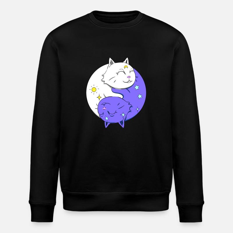 YING YANG CHAT - Stanley/Stella ROLLER Unisex Organic Sweatshirt - black