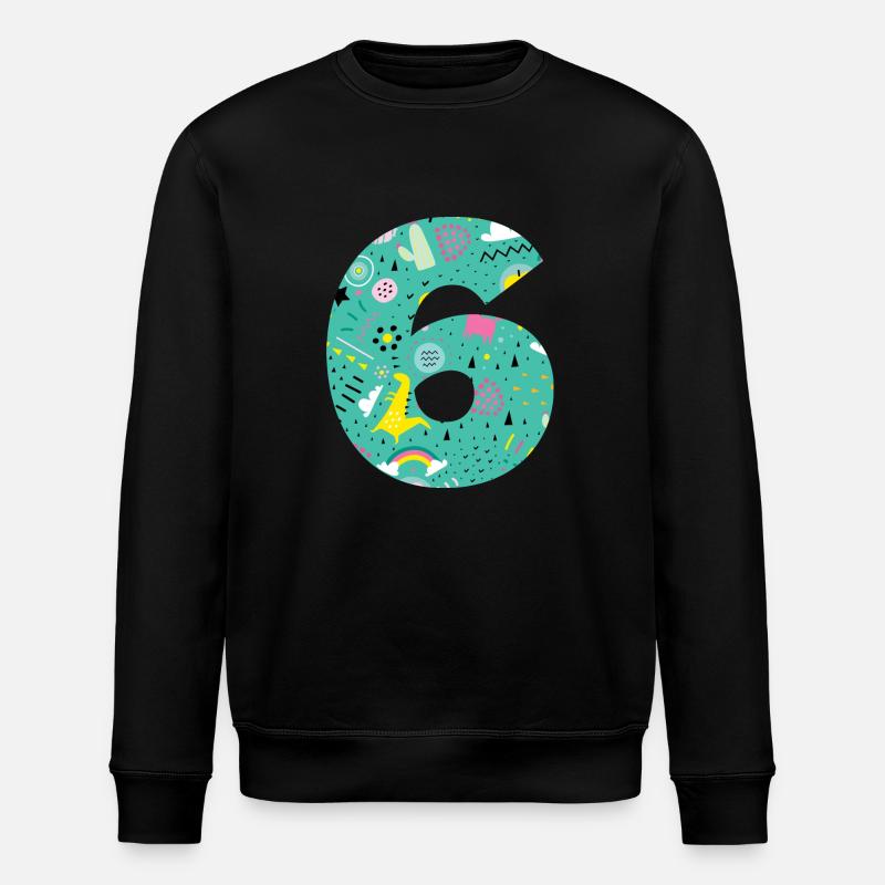 Personalized Birthday Number 6 - Stanley/Stella ROLLER Unisex Organic Sweatshirt - black