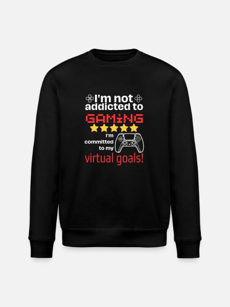 Not addicted to gaming - Stanley/Stella Unisex Bio-Sweatshirt ROLLER - Schwarz