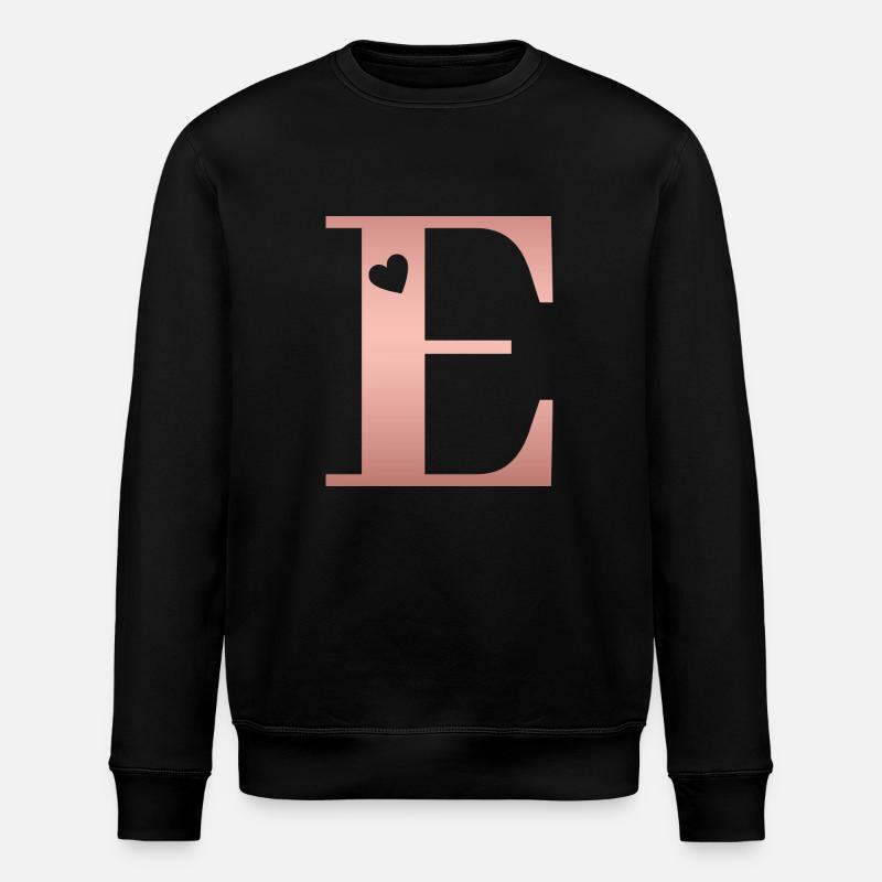Buchstabe E Roségold - Stanley/Stella Unisex Bio-Sweatshirt ROLLER - Schwarz