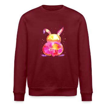 Gute Laune Hase - Stanley/Stella Unisex Bio-Sweatshirt ROLLER - Burgunderrot - Vorne - Nik (191cm)