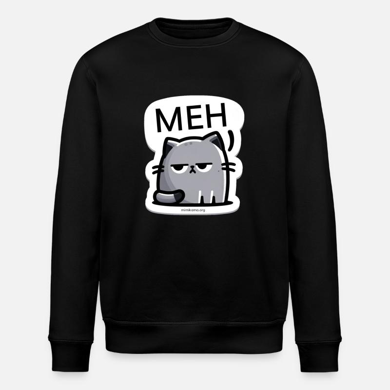 Mimikama MEH-Katze - Stanley/Stella Unisex Bio-Sweatshirt ROLLER - Schwarz