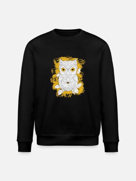 GOLDEN OWL LINEAR - Stanley/Stella ROLLER Unisex Organic Sweatshirt - black