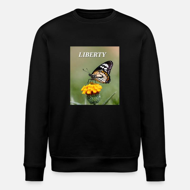 Papillon en fleurs - Sweat bio ROLLER Stanley/Stella Unisexe - noir