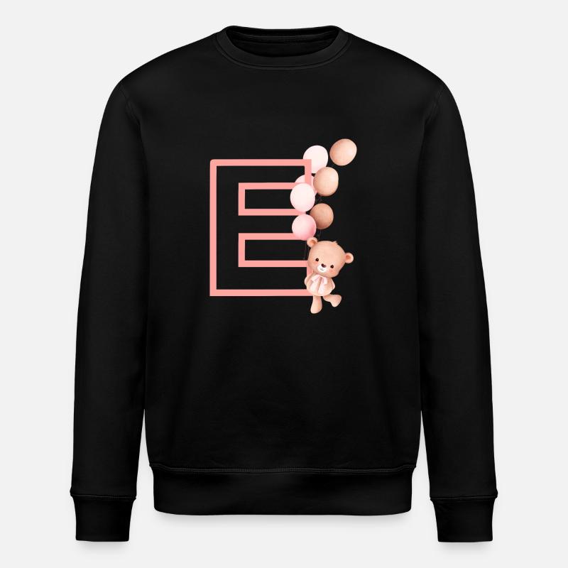 Lettre e rose ours - Sweat bio ROLLER Stanley/Stella Unisexe - noir