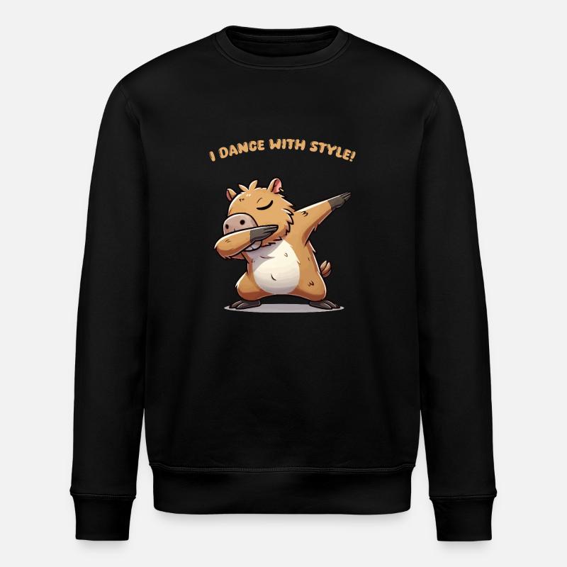 capybara dabbing style - Stanley/Stella Unisex Bio-Sweatshirt ROLLER - Schwarz