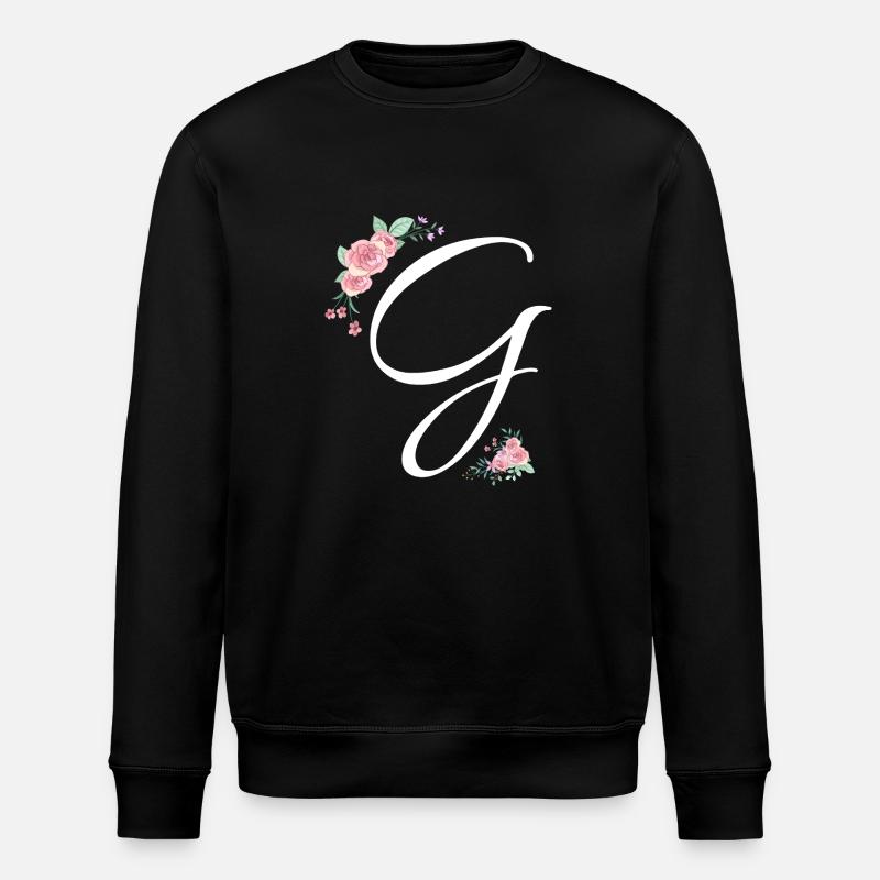 Lettre g fleurs - Sweat bio ROLLER Stanley/Stella Unisexe - noir